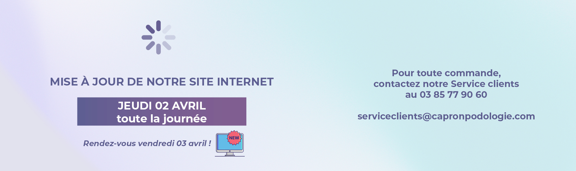 Mise à jour de notre site internet le 02 avril