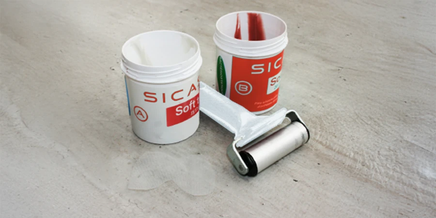 Matériel pour étaler le silicone avec le rouleau d’application orthoplastie