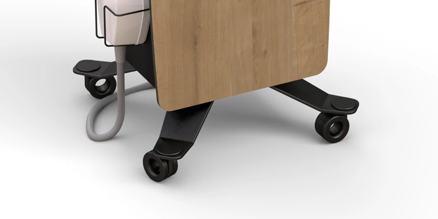 Roulettes noires de la console de pédicurie Mobi