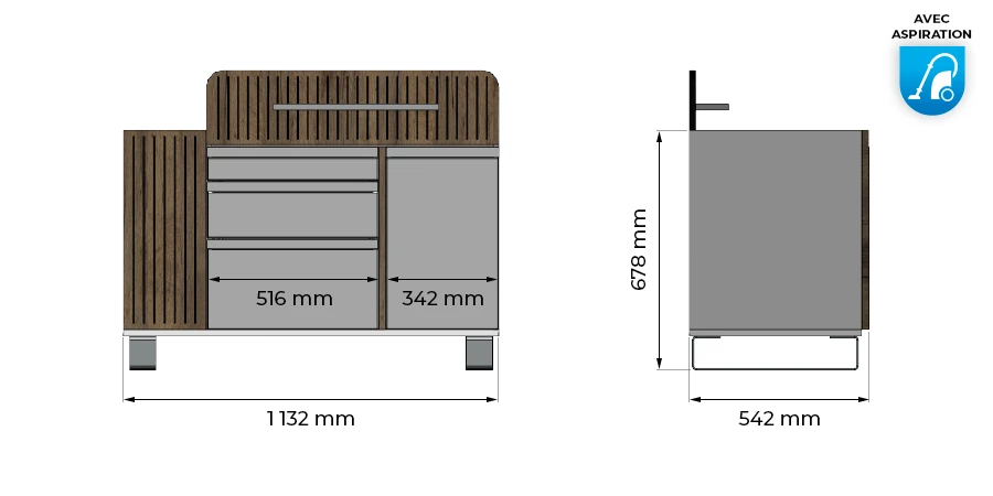 dimensions du latti avec aspiration