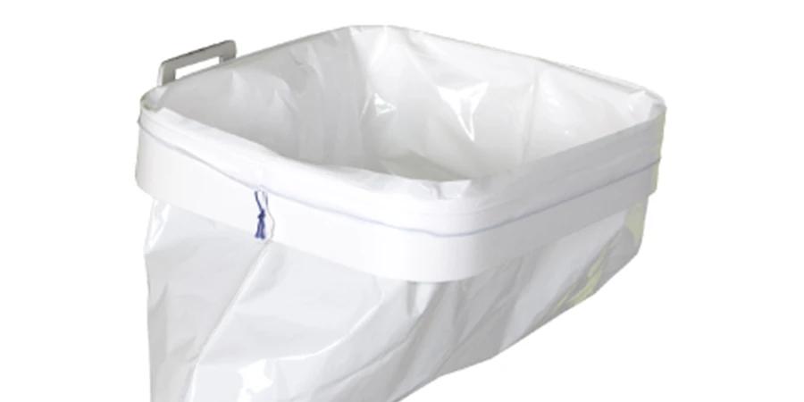 support en aluminium pour augette avec un sac poubelle intégré