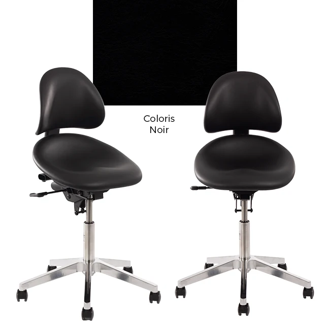 siège praticien support en coloris noir