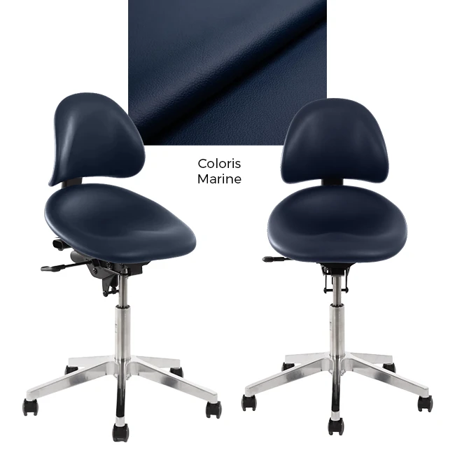 siège praticien support en coloris marine