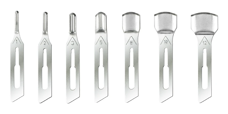 les différentes tailles des lames de gouge Capron