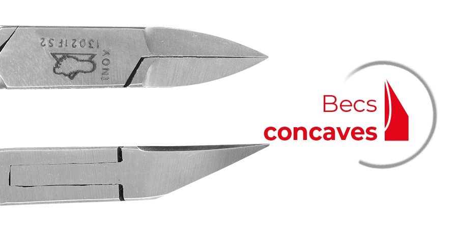 gros plan sur une pince à ongles incarnés bec concave