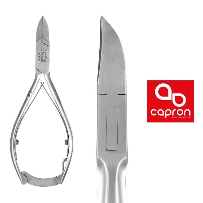PINCE A ONGLES-ACIER MAT FRANCAIS-BEC CONCAVE