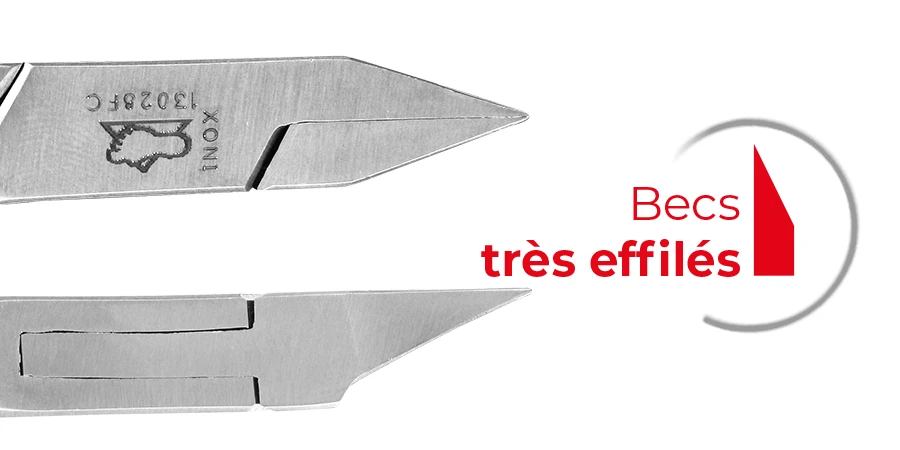 zoom sur la pince à ongles bec plat