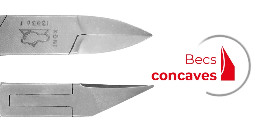 zoom sur la pince à ongles bec concave