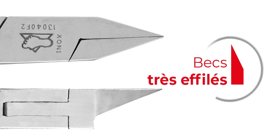 pince à ongles incarnés effilé et fermoir en gros plan