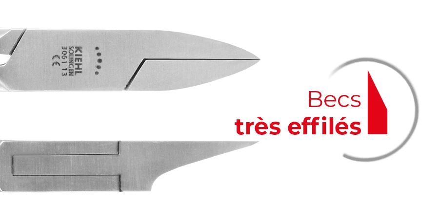 gros plan de la pince à ongles incarnés bec effilé Kiehl