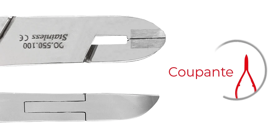 zoom sur la pince coupante à mors fins