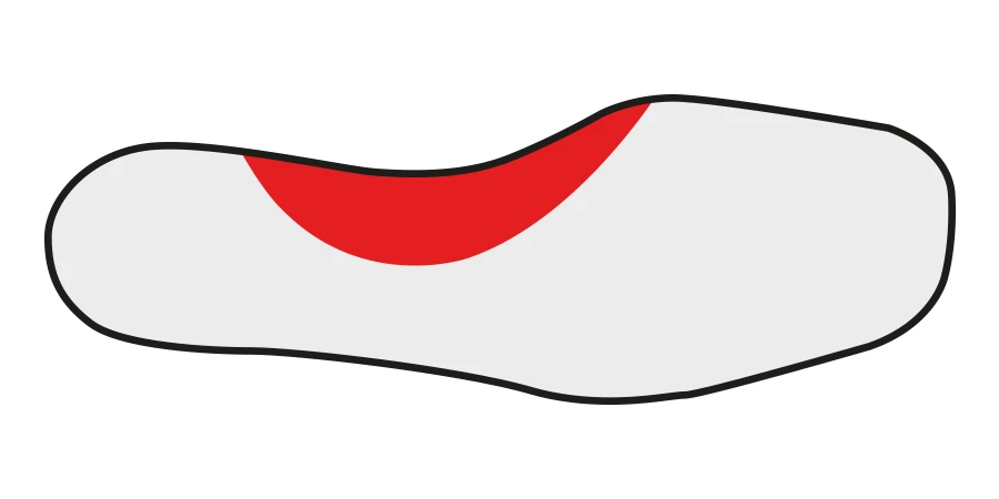 Voûte courte en mousse de latex rouge sur un pied