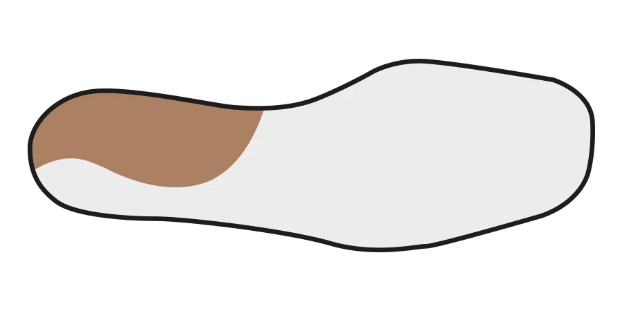 Coin supinateur postérieur en liège aggloméré sur un pied