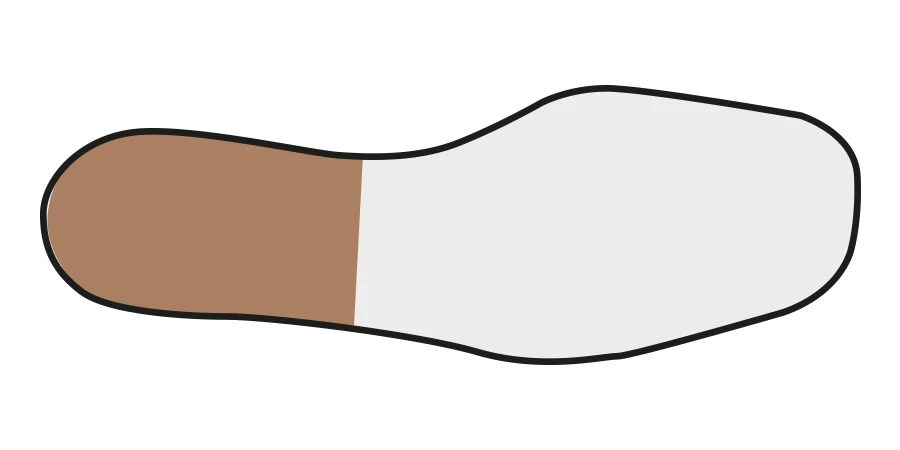 Talonnette en liège aggloméré sur un pied