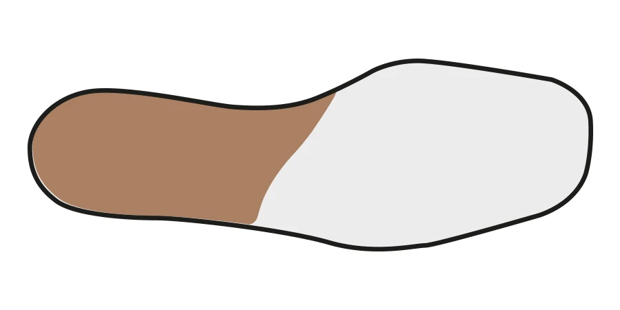 Talonnette en mousse de latex Carbosan sur un pied