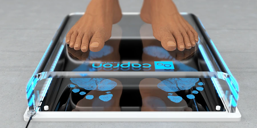 Podobaroscope avec empreintes plantaires bleues