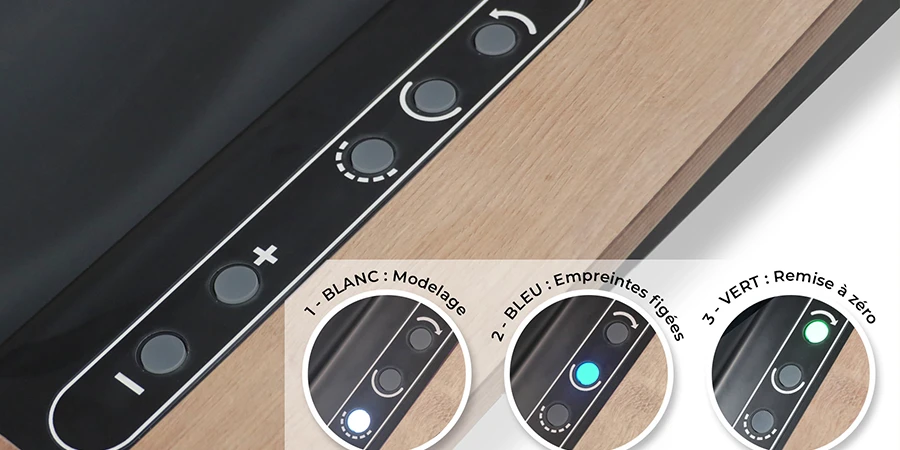 explication des boutons de la feet print standard