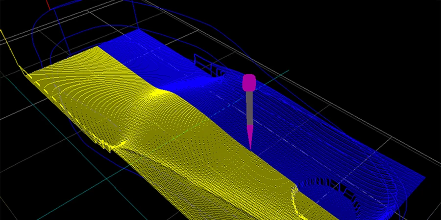 illustration de la semelle en 3D pour la fraiser