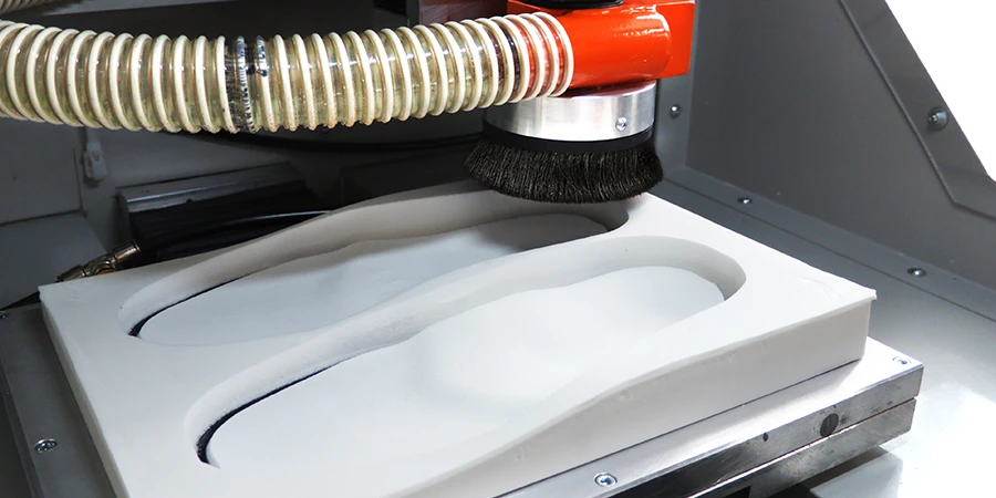 fraisage d'une paire de semelles avec la vulcan twincam 2 têtes