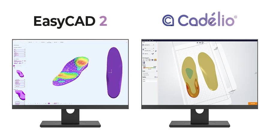 easycad 2 et cadélio ouverts sur des ordinateurs