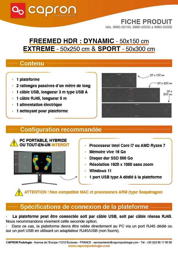 configuration recommandée pour le freemed
