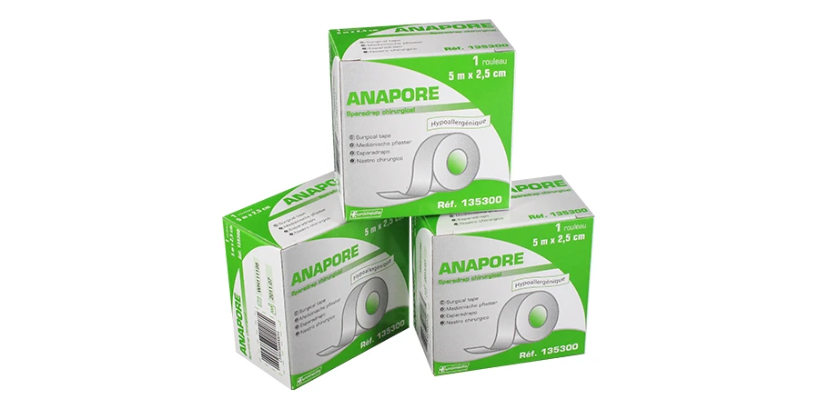 3 boîtes d'Anapore sparadrap microporeux en 5mx2.5cm