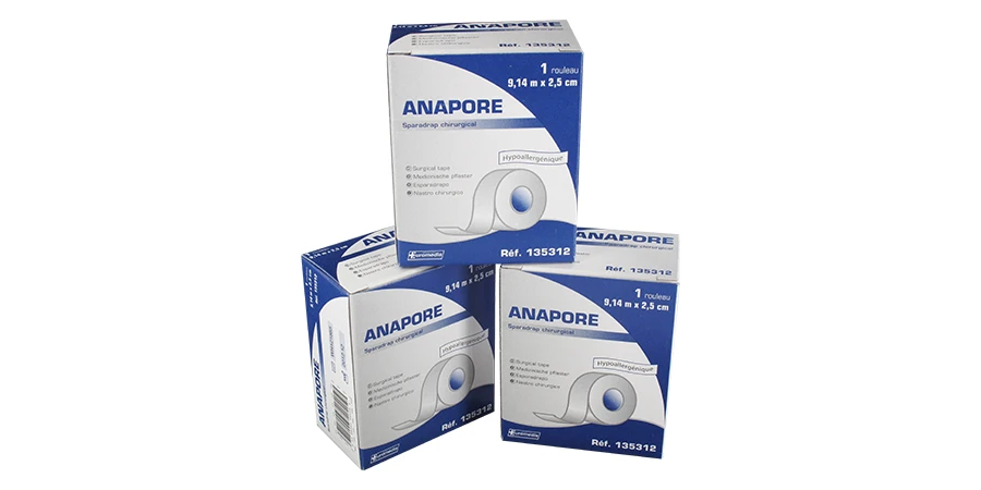 Anapore sparadrap microporeux en 9.14mx2.5cm en lot de 3 boîtes