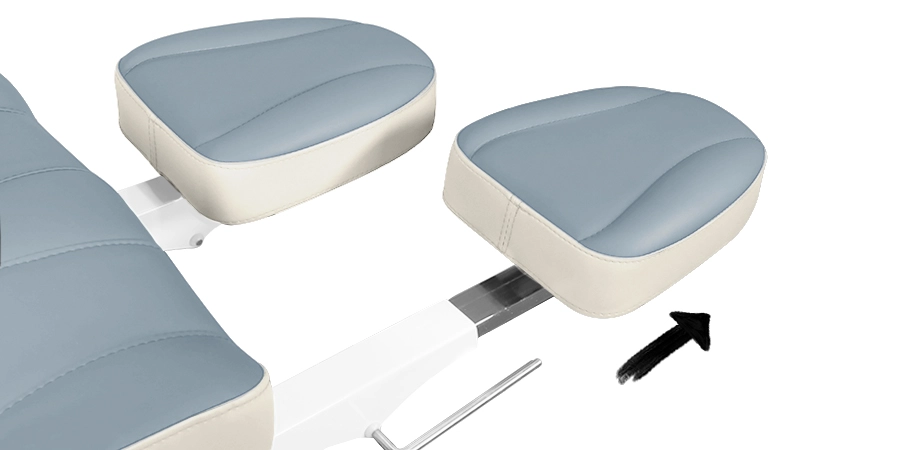 Jambières du fauteuil Alaska, une repliée et l'autre étendue