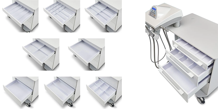 aménagements des tiroirs de l'unité atlas