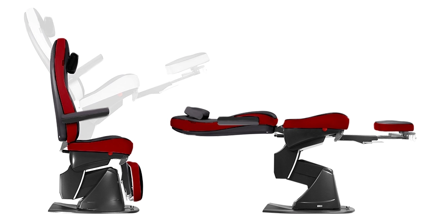 3 mouvements indépendants du fauteuil graphite