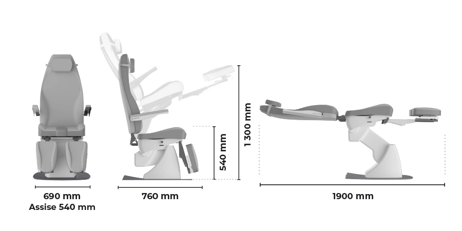 dimensions du fauteuil graphite