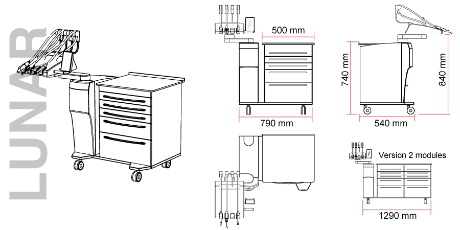 dimanesions de l'unit lunar 