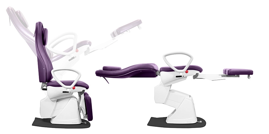 différentes positions du fauteuil patient pleion s