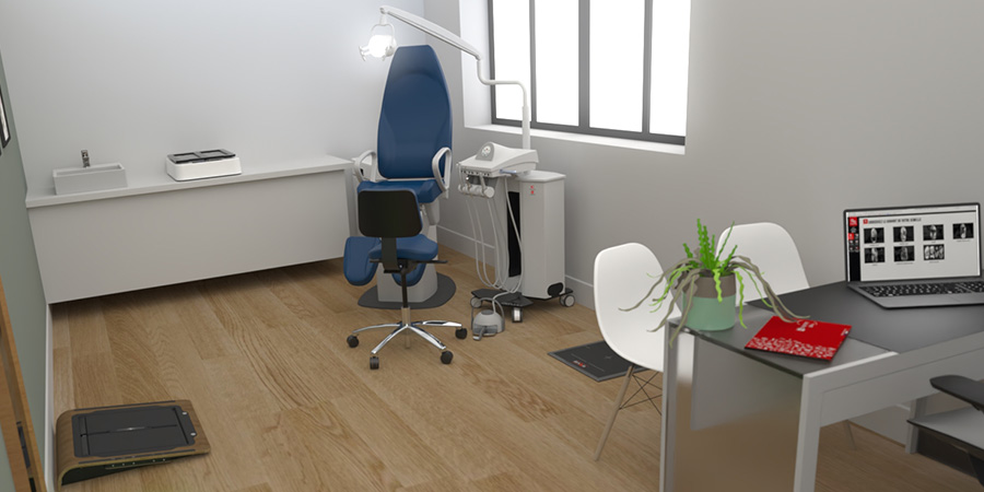 simulation 3D du quasar dans un cabinet de podologie pédicurie