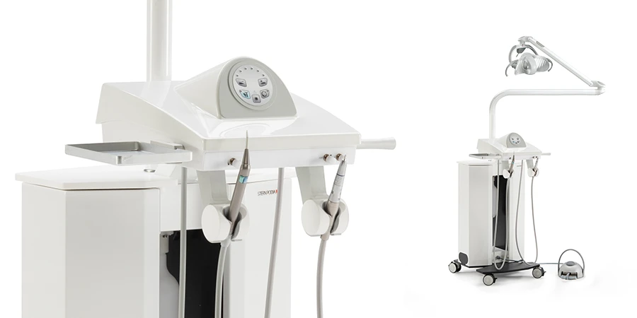 pupitre 2 instruments avec l'éclairage Maia montré sous deux angles