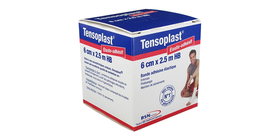 une boîte de bande adhésive Tensoplast de 6 x 2.5cm